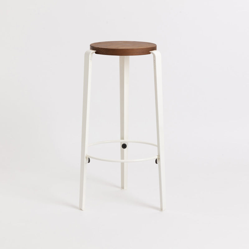 【P】BIG LOU bar stool – TINTED OAK <br>CLOUDY WHITE