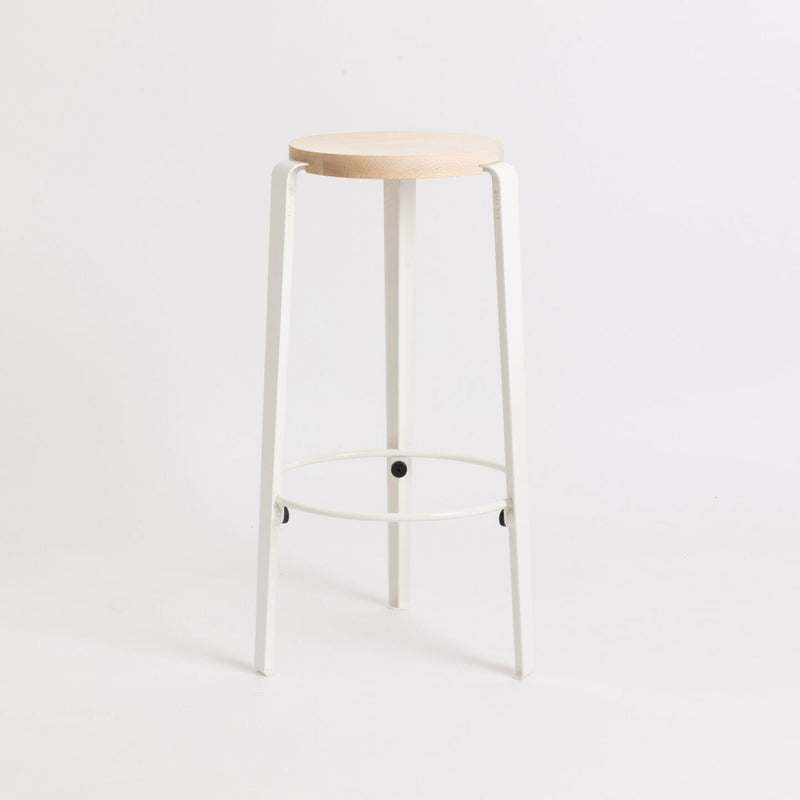 BIG LOU bar stool – SOLID BEECH<br> CLOUDY WHITE