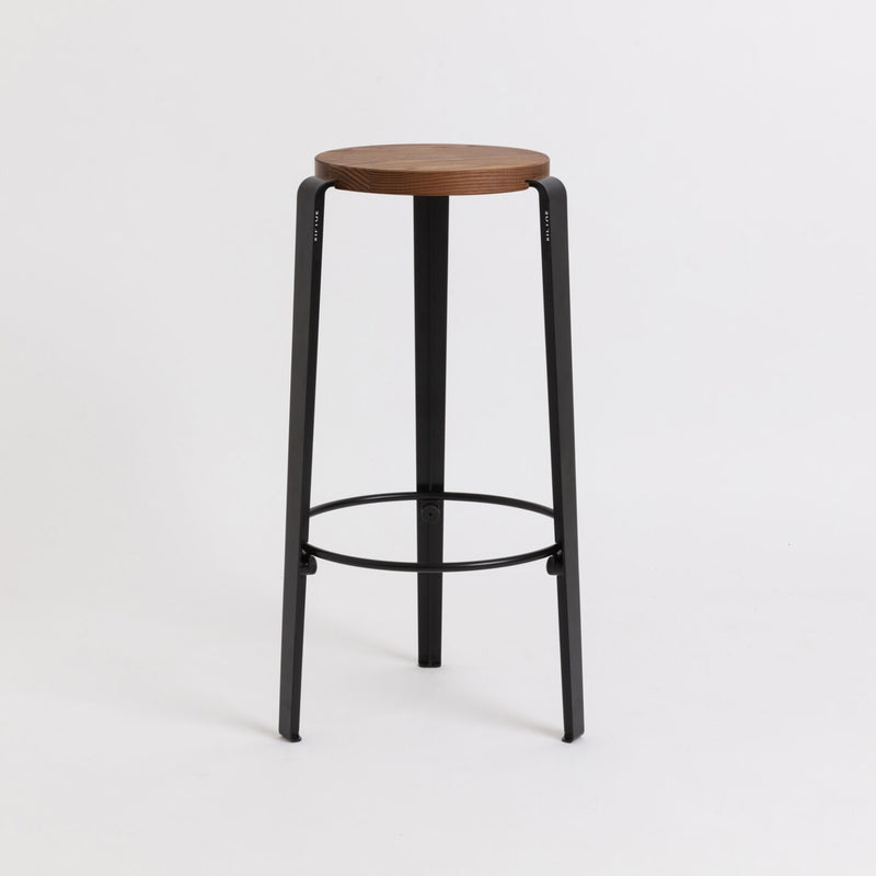 BIG LOU bar stool – TINTED OAK <br>GRAPHITE BLACK