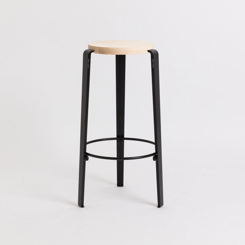 BIG LOU bar stool – SOLID BEECH <br>GRAPHITE BLACK