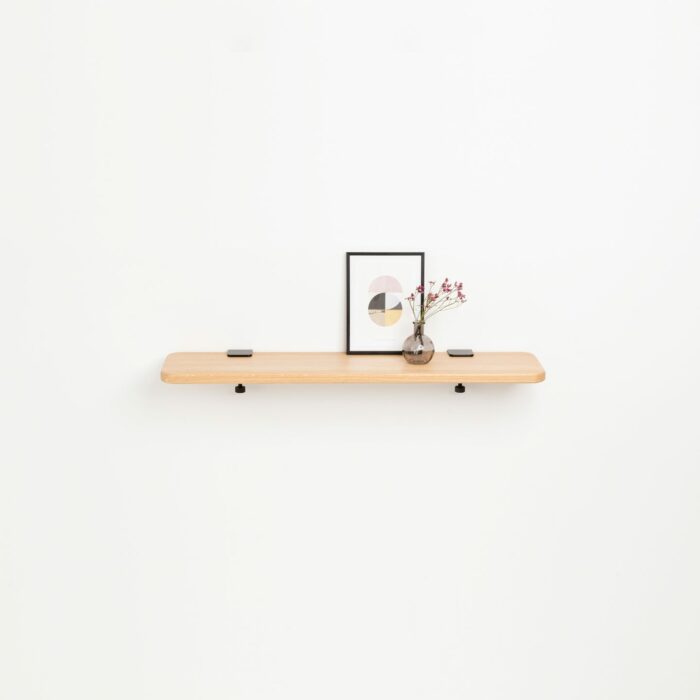 TIPTOE<br>Solid oak shelf – 90x20cm <br>GRAPHITE BLACK - ヴィンテージ SHARK ATTACK