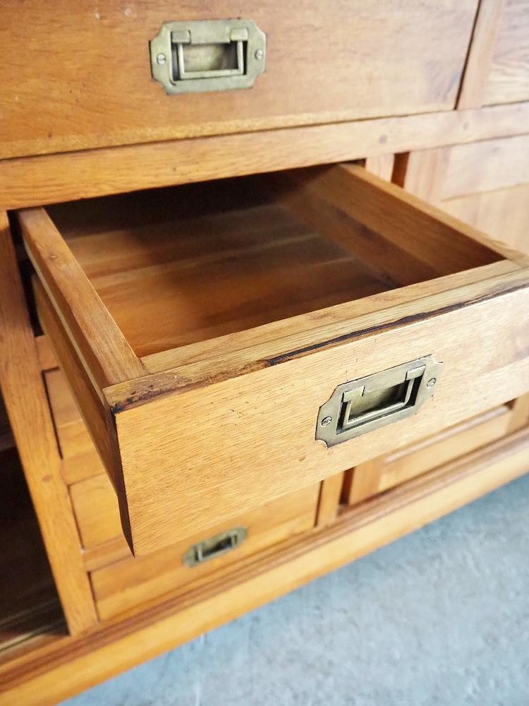 Vintage solid oak wood cabinet (Haneda store)<br> ac-210407-3-h