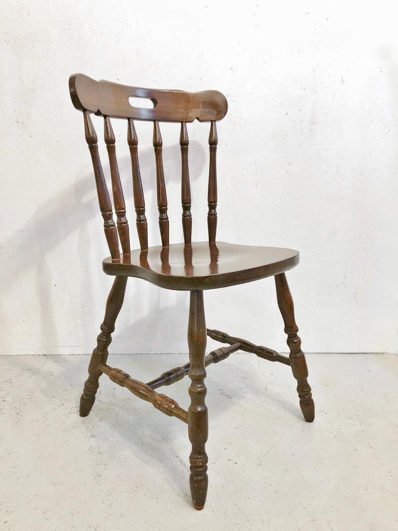 Vintage solid oak wood dining chair (Haneda store)_antc-200206-4-h