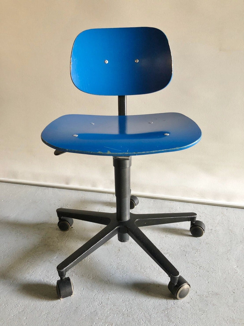 Vintage plywood x iron office chair Blue Yamato store