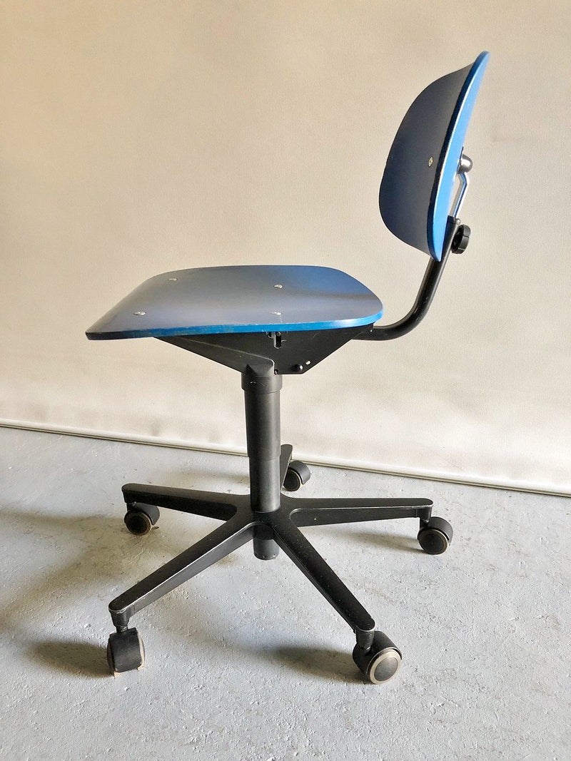 Vintage plywood x iron office chair Blue Yamato store