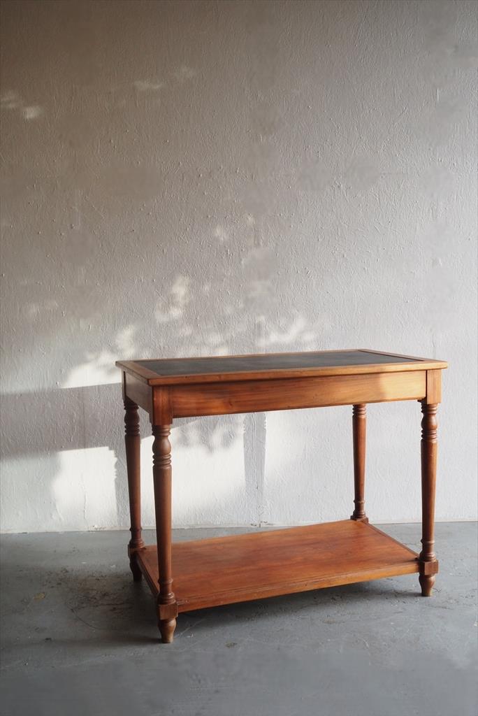 Wood x leather high table vintage<br> Sendagaya store