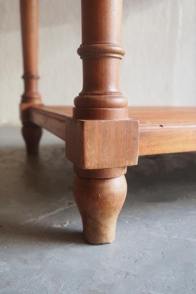 Wood x leather high table vintage<br> Sendagaya store