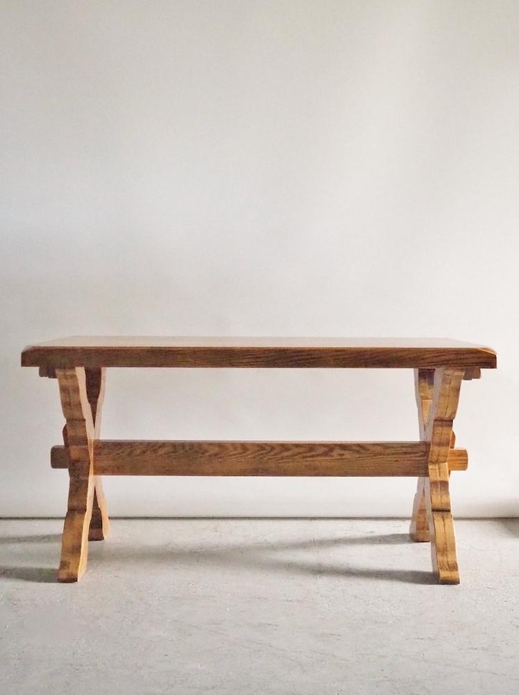 Vintage solid oak wood dining table (Haneda store) antd-210403-2-h