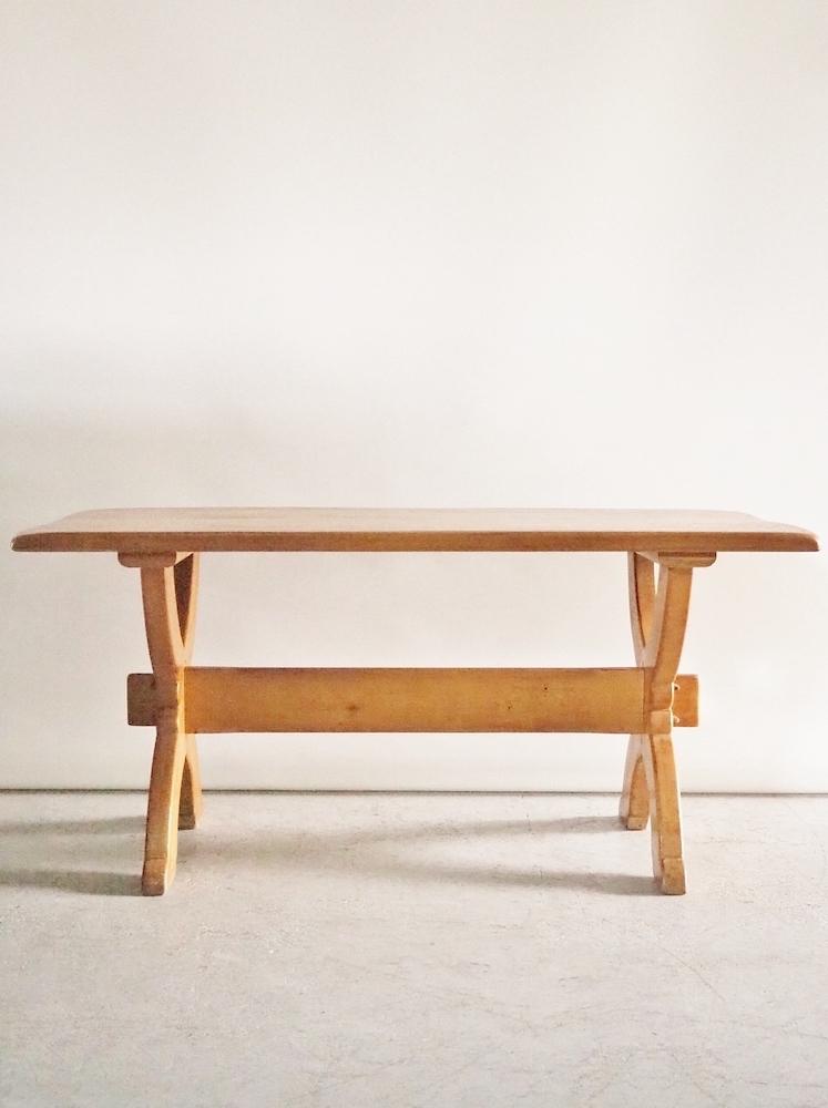 Vintage solid oak wood dining table (Sendagaya store) antd-210403-3-h