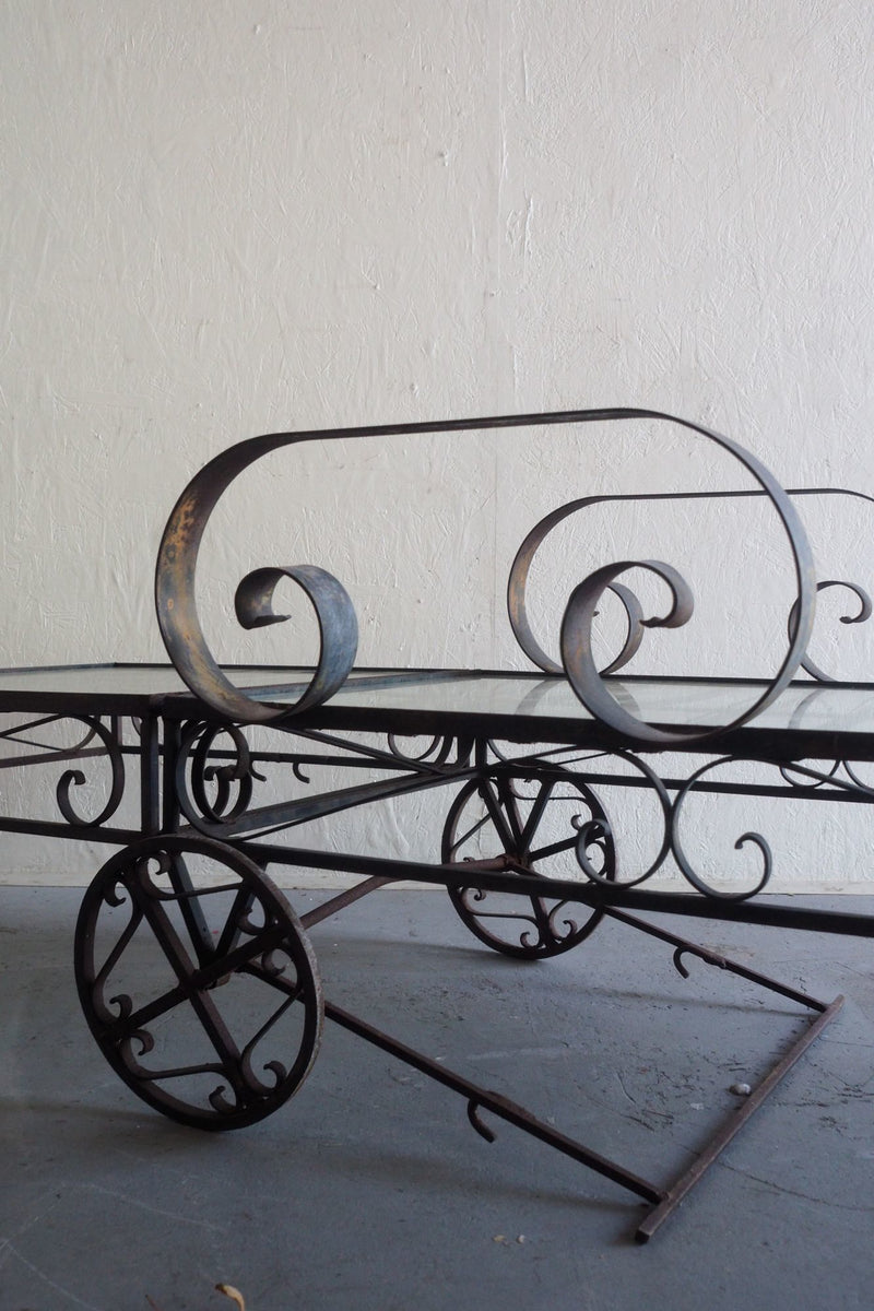 Vintage iron x glass bed makeover table Osaka store