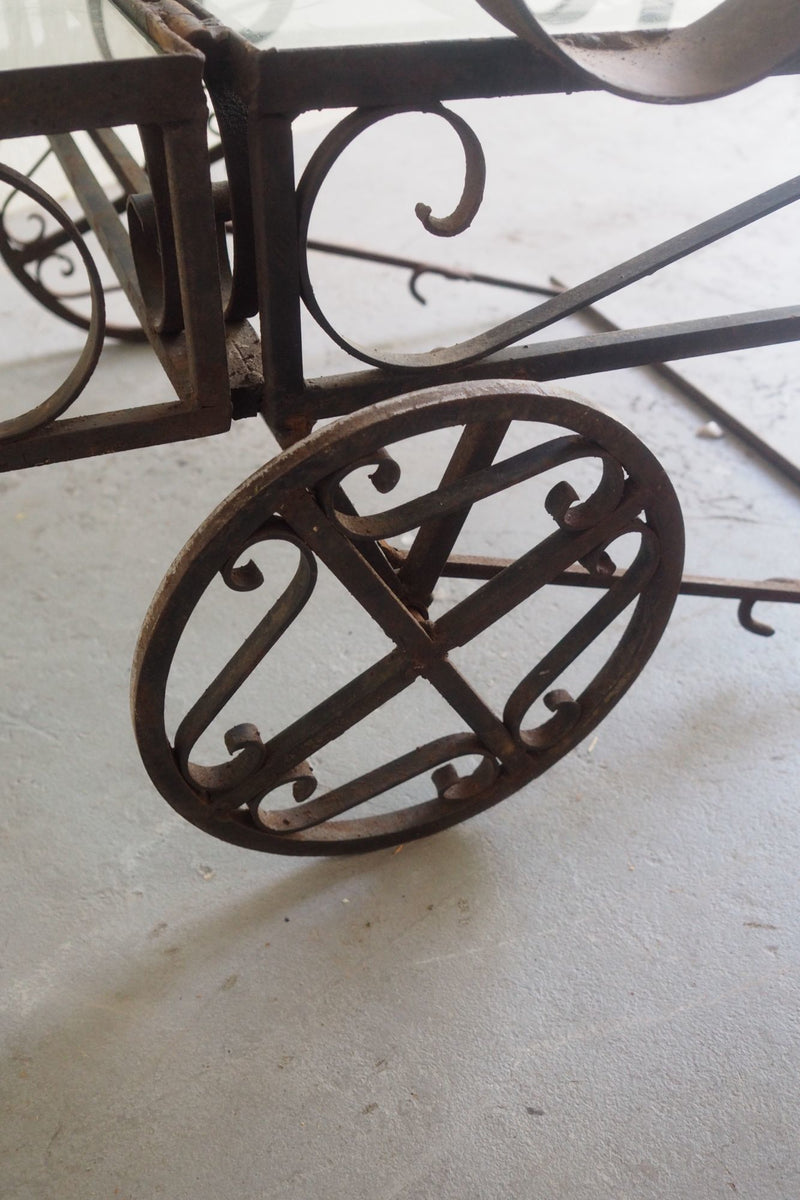 Vintage iron x glass bed makeover table Osaka store