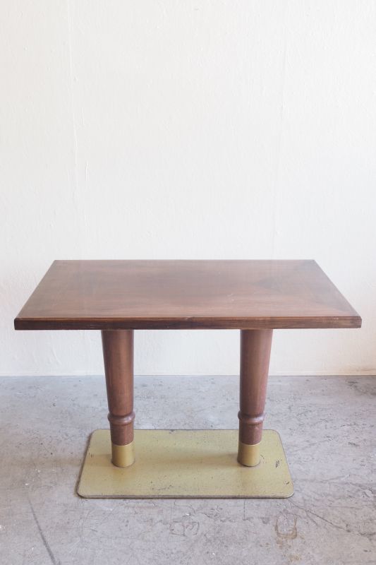 Vintage brass x wood cafe table