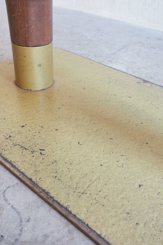 Vintage brass x wood cafe table
