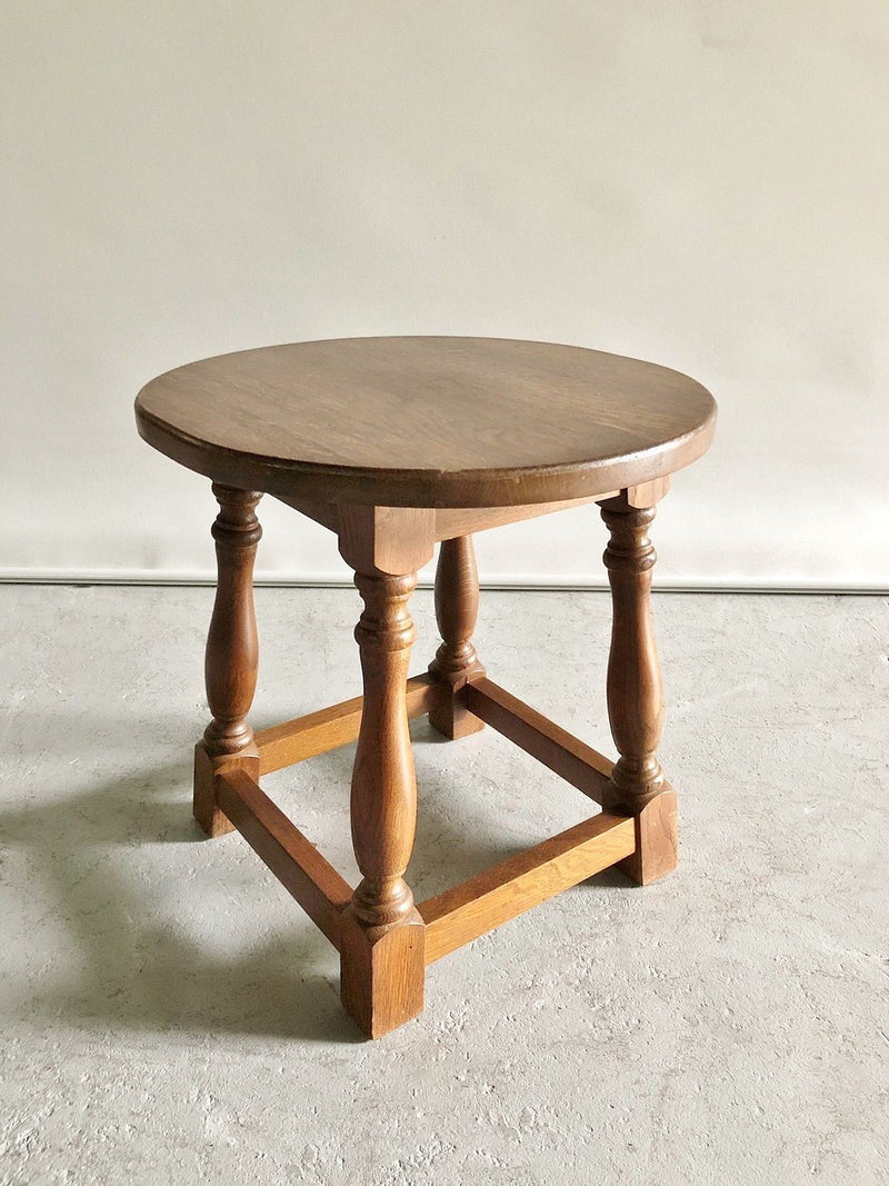 Vintage solid oak wood side table (Sendagaya store)_ants-200915-1-h
