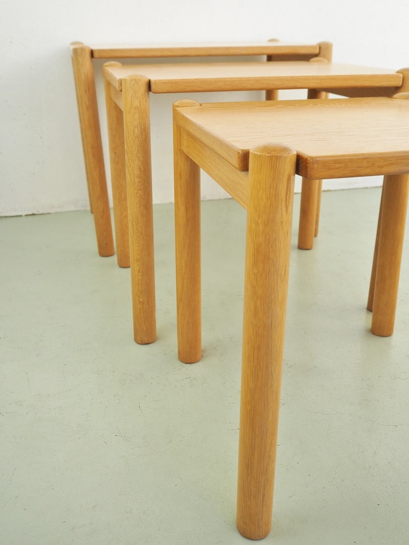 Vintage solid oak wood nesting table (Sendagaya store)_ants-210203-3-h