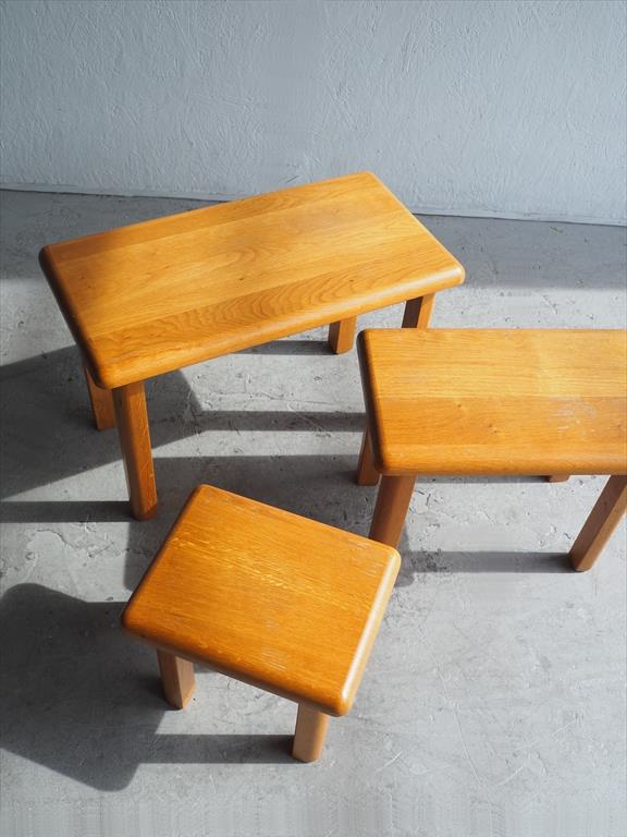 Vintage solid wood nesting table (Haneda store)_ants-210212-1-o