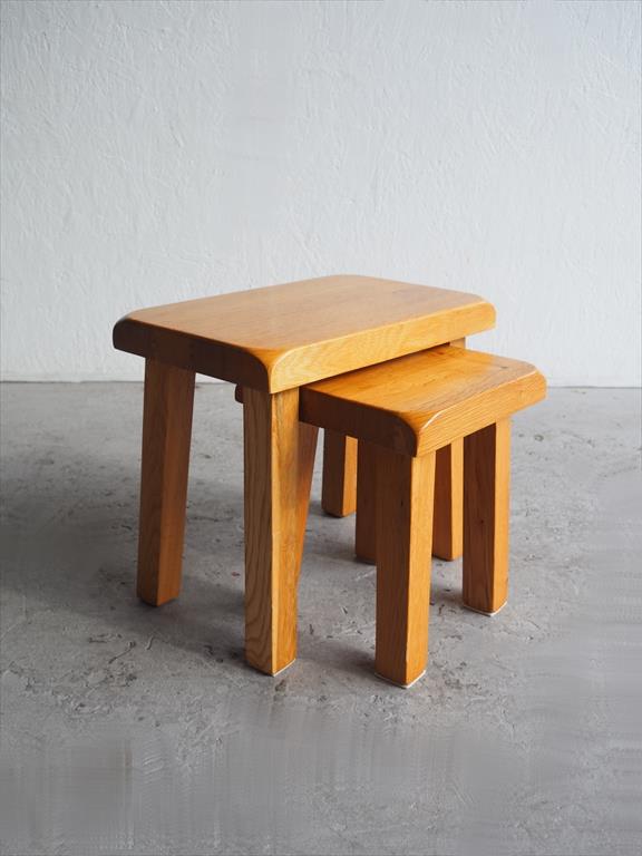 Vintage solid wood 2P nest table (Sendagaya store)_ants-210212-3-o
