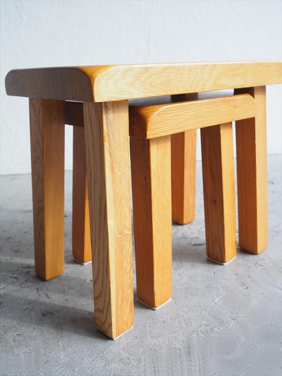 Vintage solid wood 2P nest table (Sendagaya store)_ants-210212-3-o