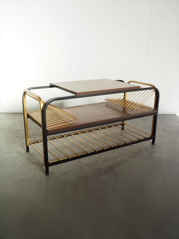 Vintage iron x wood coffee table with magazine rack (Osaka store)_ants-2103108-o