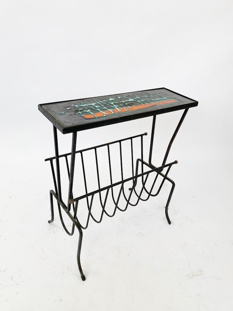 Vintage tile top magazine rack/side table (Sendagaya store) ANTS-210422-3-H