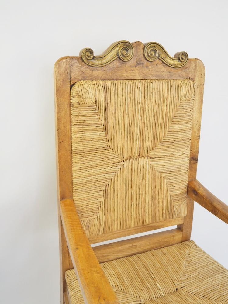 Vintage wood rattan armchair Yamato store