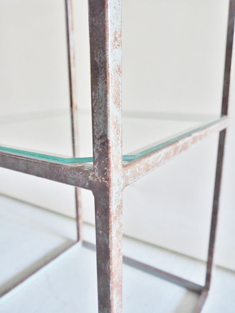 Vintage iron x glass shelf (2 tiers) (bronze color) Sendagaya store ANTS-210427-8-H