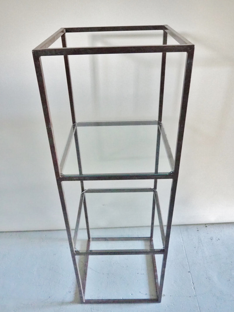 Vintage iron x glass shelf (3 tiers) (bronze color) Sendagaya store
