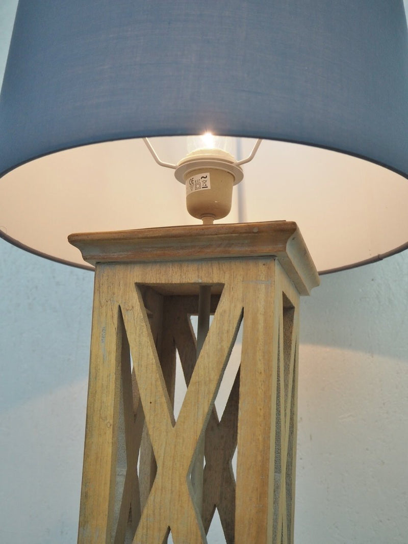 Vintage oak wood base table lamp (Sendagaya store)_tdl-210429-4-h