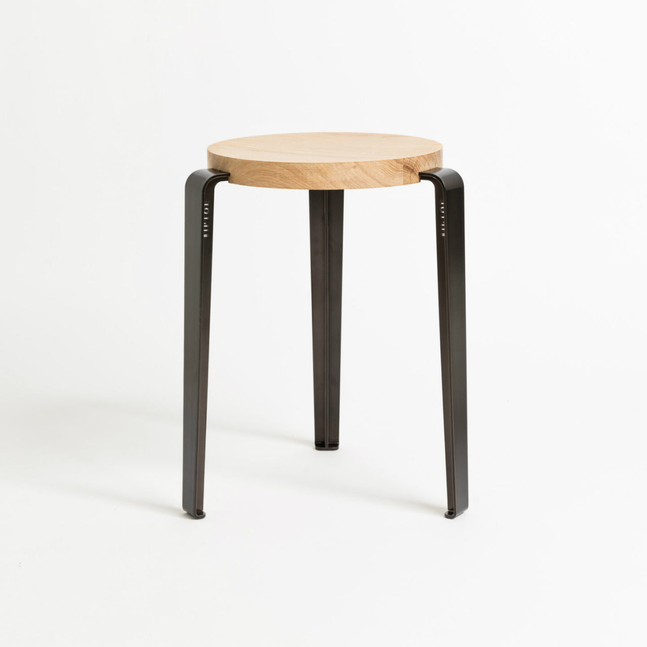 TIPTOE<br>LOU stool – SOLID OAK <br>DARK STEEL - ヴィンテージ SHARK ATTACK