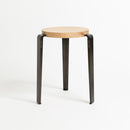 TIPTOE<br>LOU stool – SOLID OAK <br>DARK STEEL - ヴィンテージ SHARK ATTACK