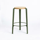 TIPTOE<br>MI LOU mid-high stool – solid wood – SOLID OAK <br>ROSEMARY GREEN - ヴィンテージ SHARK ATTACK