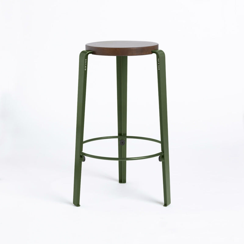 MI LOU mid-high stool – TINTED OAK<br> ROSEMARY GREEN