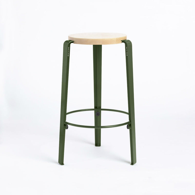 MI LOU mid-high stool – SOLID BEECH <br>ROSEMARY GREEN