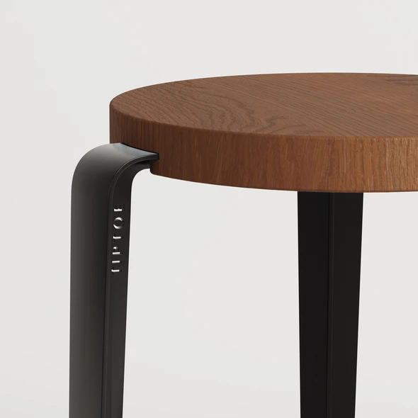 MI LOU mid-high stool – TINTED OAK <br>GRAPHITE BLACK