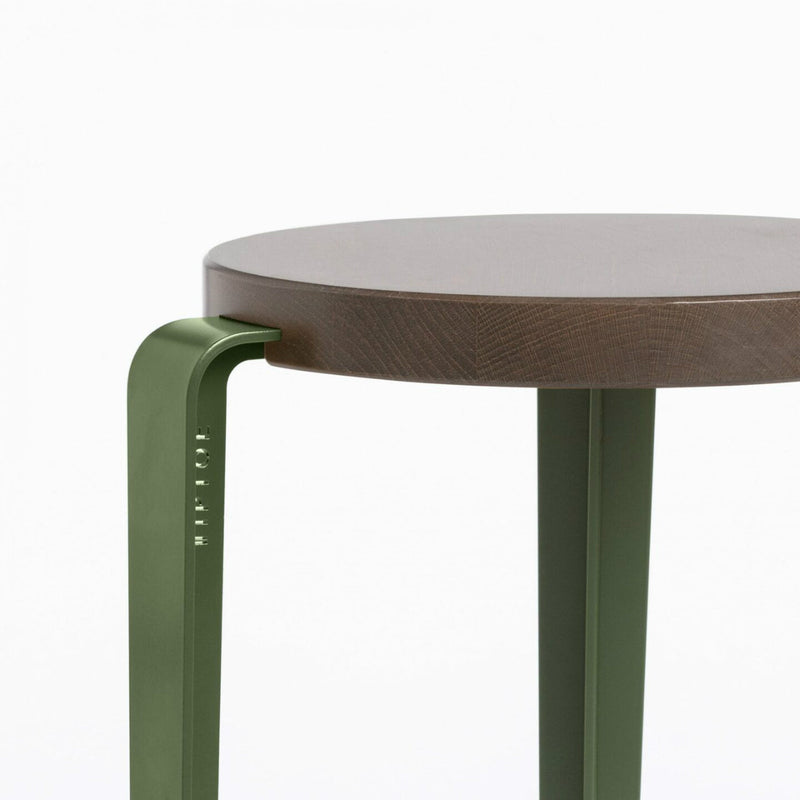 【P】LOU stool – TINTED OAK<br> ROSEMARY GREEN