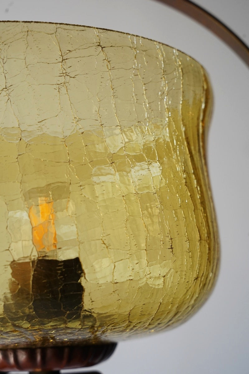Amber cracked glass pendant lamp<br> vintage yamato store