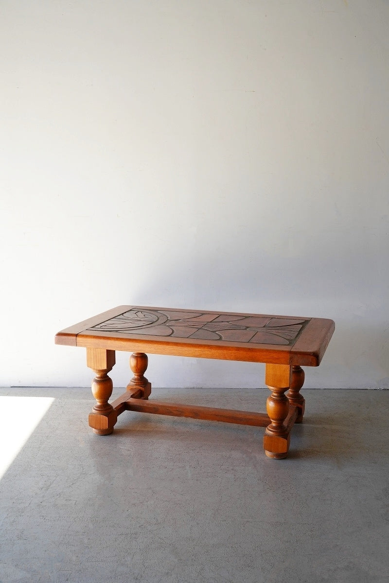 Tile top low table/coffee table vintage Yamato store