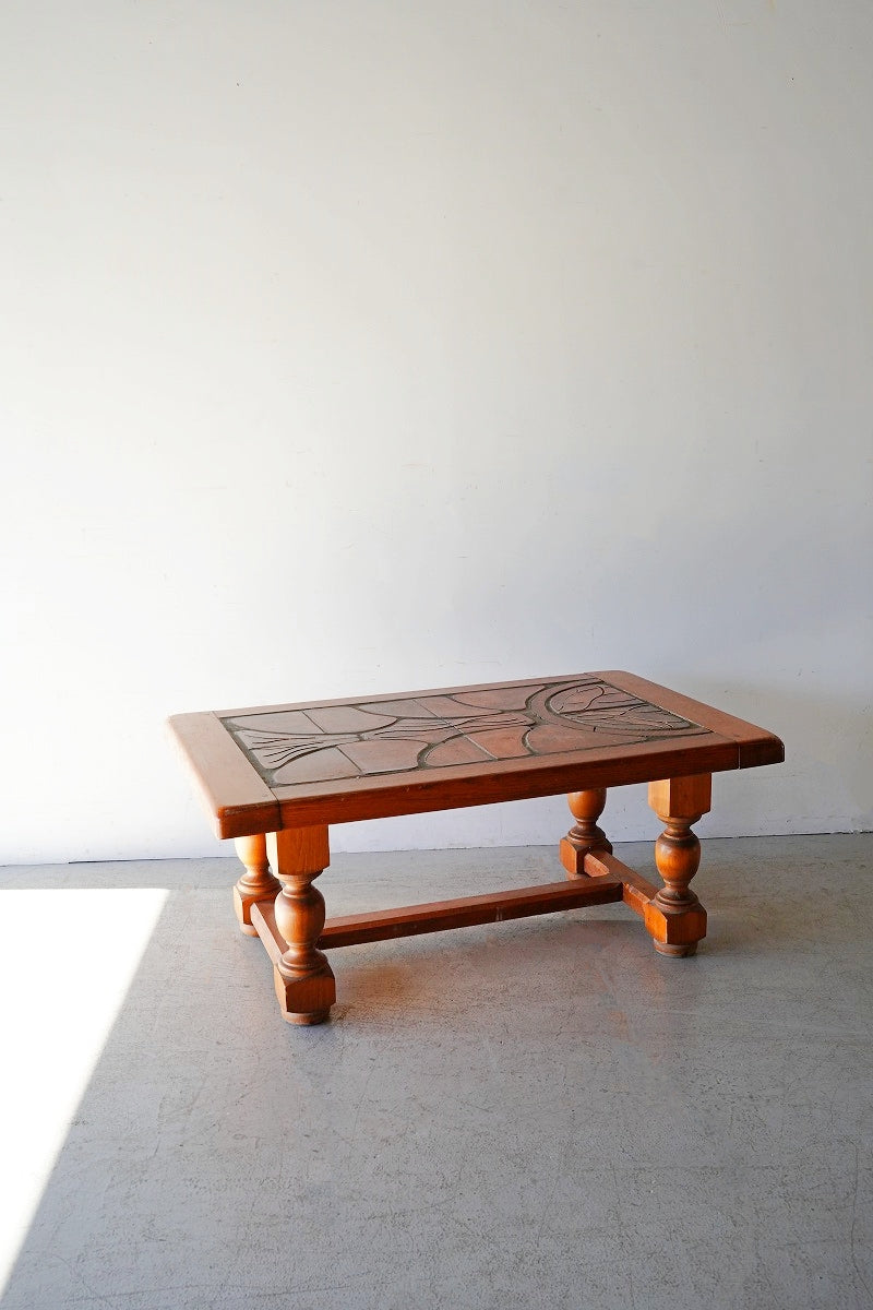 Tile top low table/coffee table vintage Yamato store