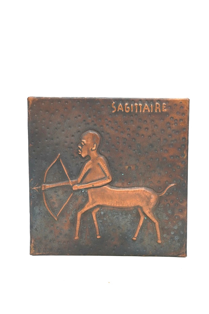 Sagittarius motif copper plate relief vintage Yamato store