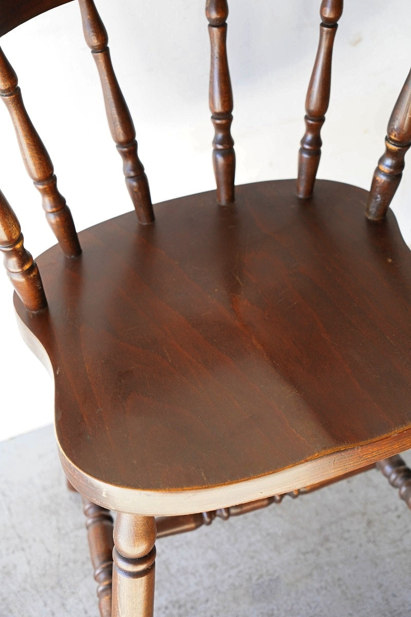 Teak Wood Low Back Windsor Chair Vintage Yamato Store