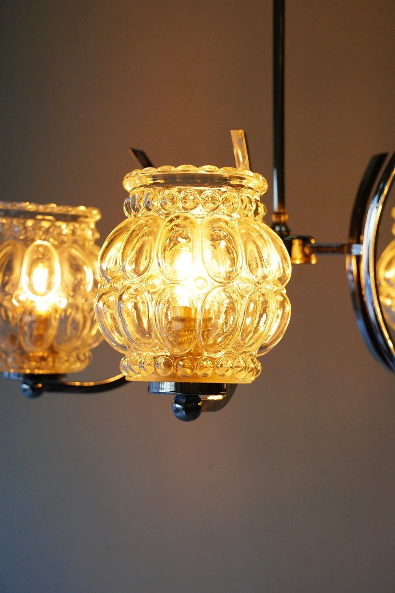 5 lights glass x iron chandelier vintage<br> Sendagaya store