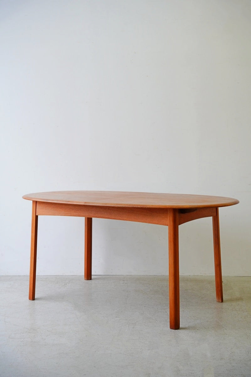 Teak wood oval extension dining table vintage Yamato store