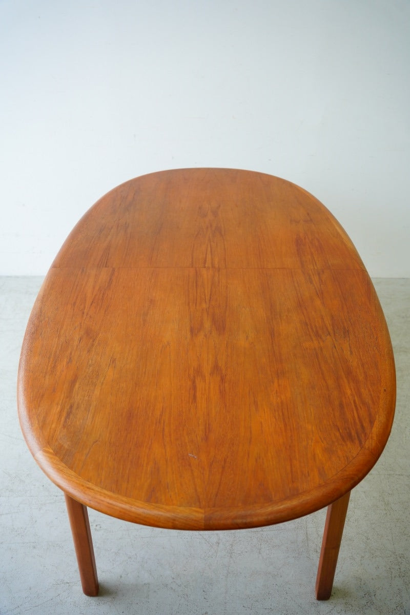 Teak wood oval extension dining table vintage Yamato store