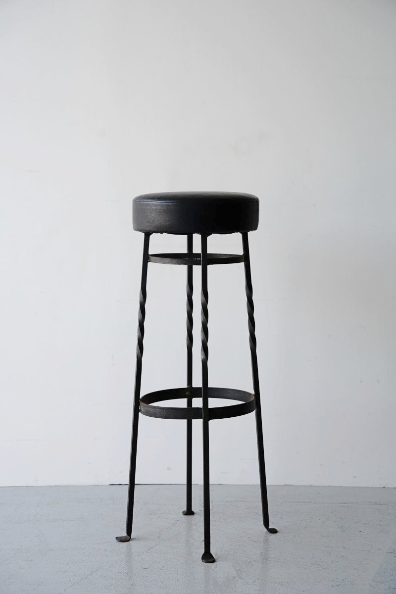 Leather x iron bar stool<br> vintage yamato store