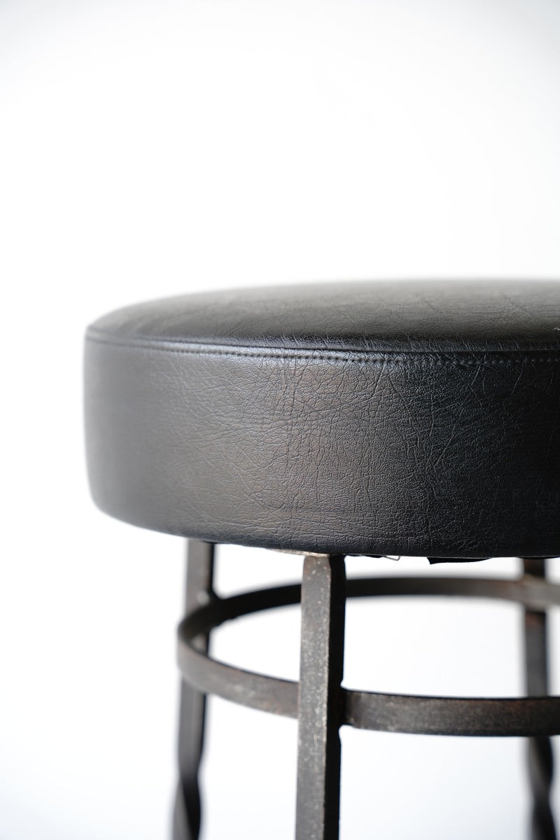 Leather x iron bar stool<br> vintage yamato store