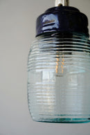 ブルーガラスペンダントランプ<br>cerote antiques・大阪店・大和店 - ヴィンテージ SHARK ATTACK