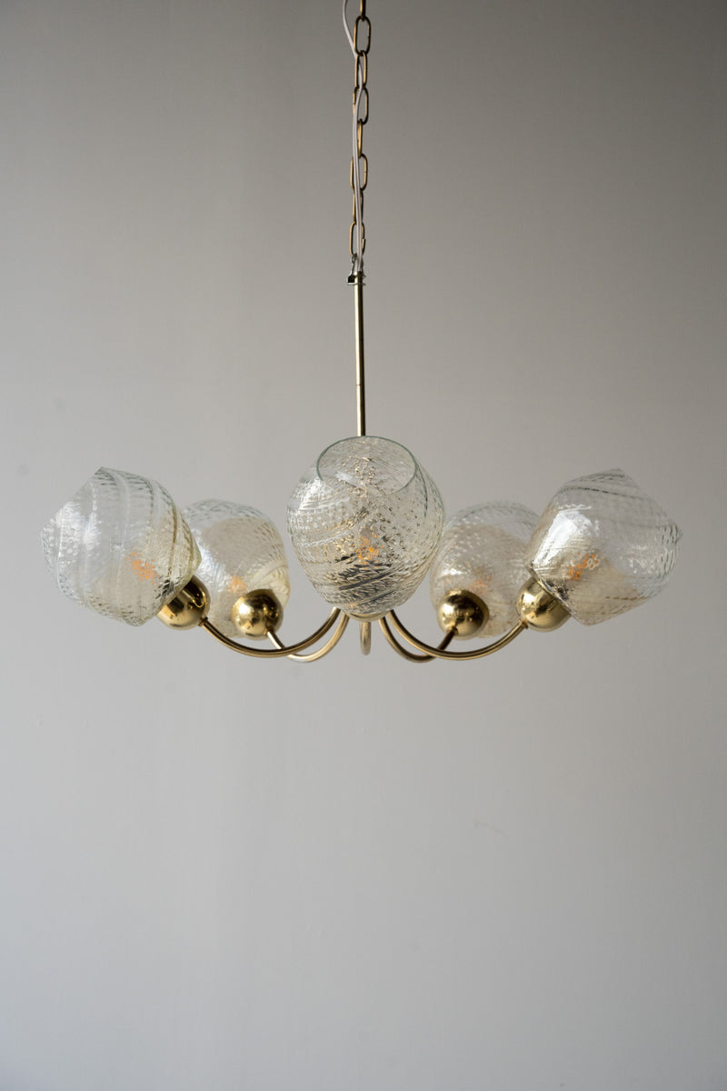 Belgium 5-light glass chandelier vintage Sendagaya store