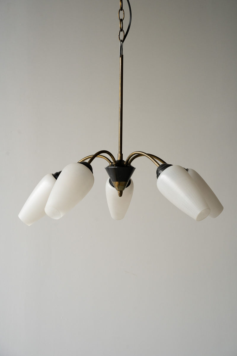 5-light frosted glass chandelier vintage Yamato store