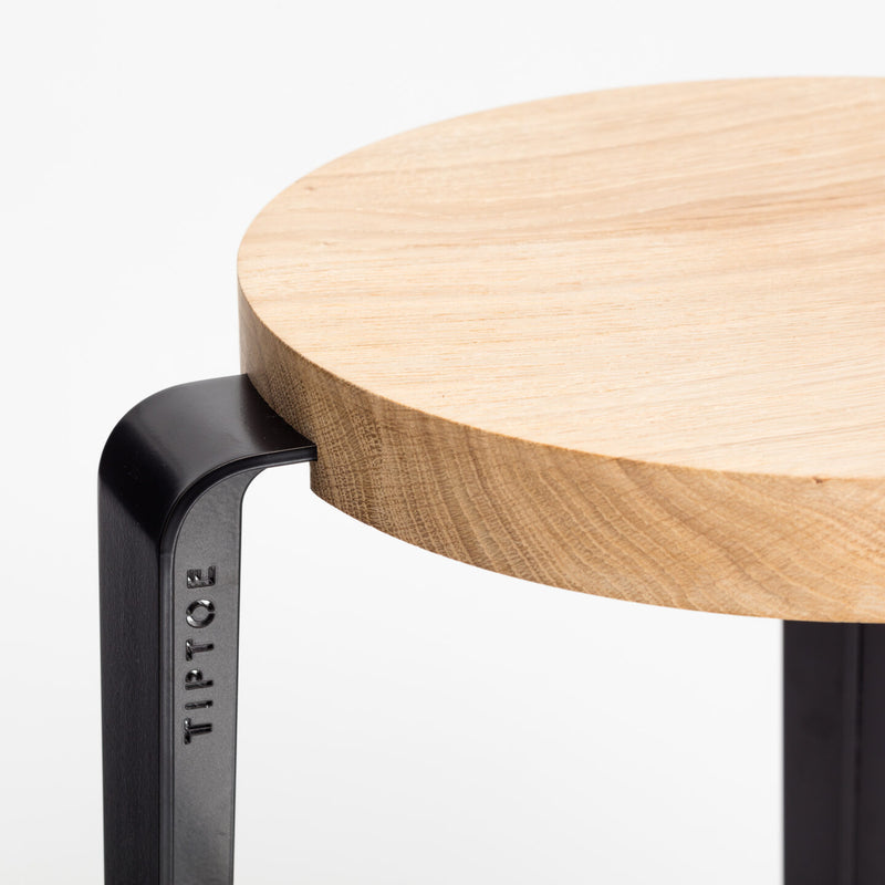 BIG LOU bar stool – SOLID OAK<br> GRAPHITE BLACK