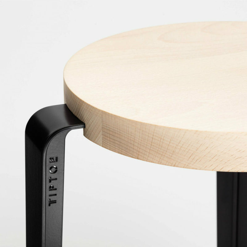 【P】LOU stool – SOLID BEECH<br> GRAPHITE BLACK